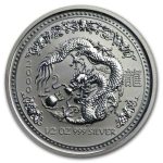 2000 Australia 1/2 oz Silver Year of the Dragon BU (Spots)