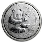 2000 China 1 oz Silver Panda Frosted BU (In Capsule)