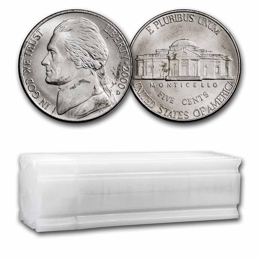 2000-D Jefferson Nickel 40-Coin Roll BU