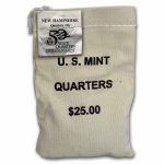 2000-D New Hampshire Statehood Quarter $25 Sealed Mint Bag BU