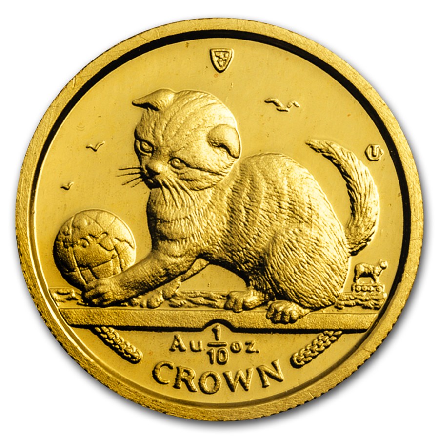 2000 Isle of Man 1/10 oz Gold Scottish Kitten