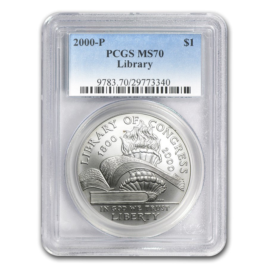 2000-P Library of Congress $1 Silver Commem MS-70 PCGS