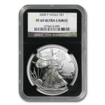 2000-P Proof American Silver Eagle PF-69 NGC (Retro Black Insert)