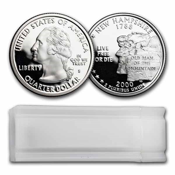 2000-S New Hampshire Statehood Quarter 40-Coin Roll Prf (Silver)