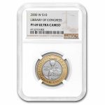 2000-W Gold/Platinum $10 Commem Library of Congress PF-69 NGC