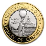 2000-W Gold/Platinum $10 Commem Library of Congress Pf (Box/COA)