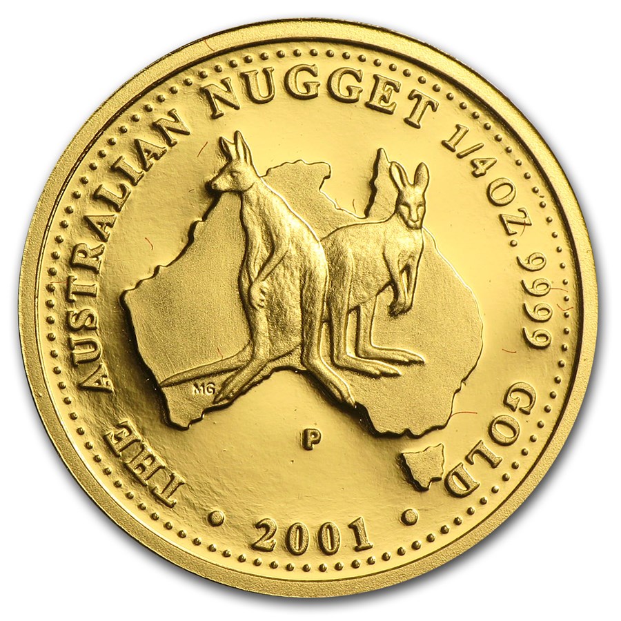 2001 Australia 1/4 oz Proof Gold Nugget