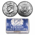 2001-D Kennedy Half Dollar 20-Coin Mint Wrapped Roll BU