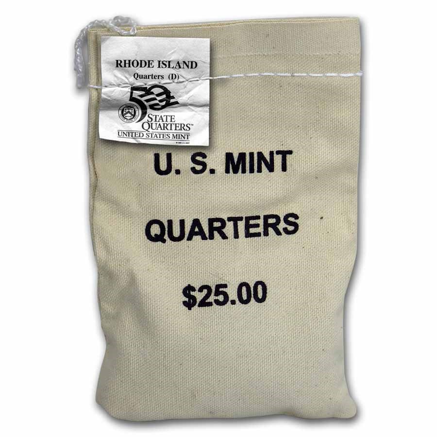 2001-D Rhode Island Statehood Quarter $25 Sealed Mint Bag BU