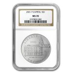 2001-P Capitol Visitor Center $1 Silver Commem MS-70 NGC
