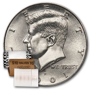 2001-P Kennedy Half Dollar 20-Coin Roll BU