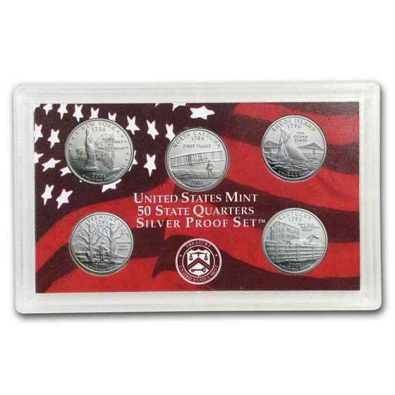 2001 State Quarters Silver Proof Set (No Box/COA)