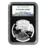2001-W Proof American Silver Eagle PF-69 NGC (Retro Black Insert)
