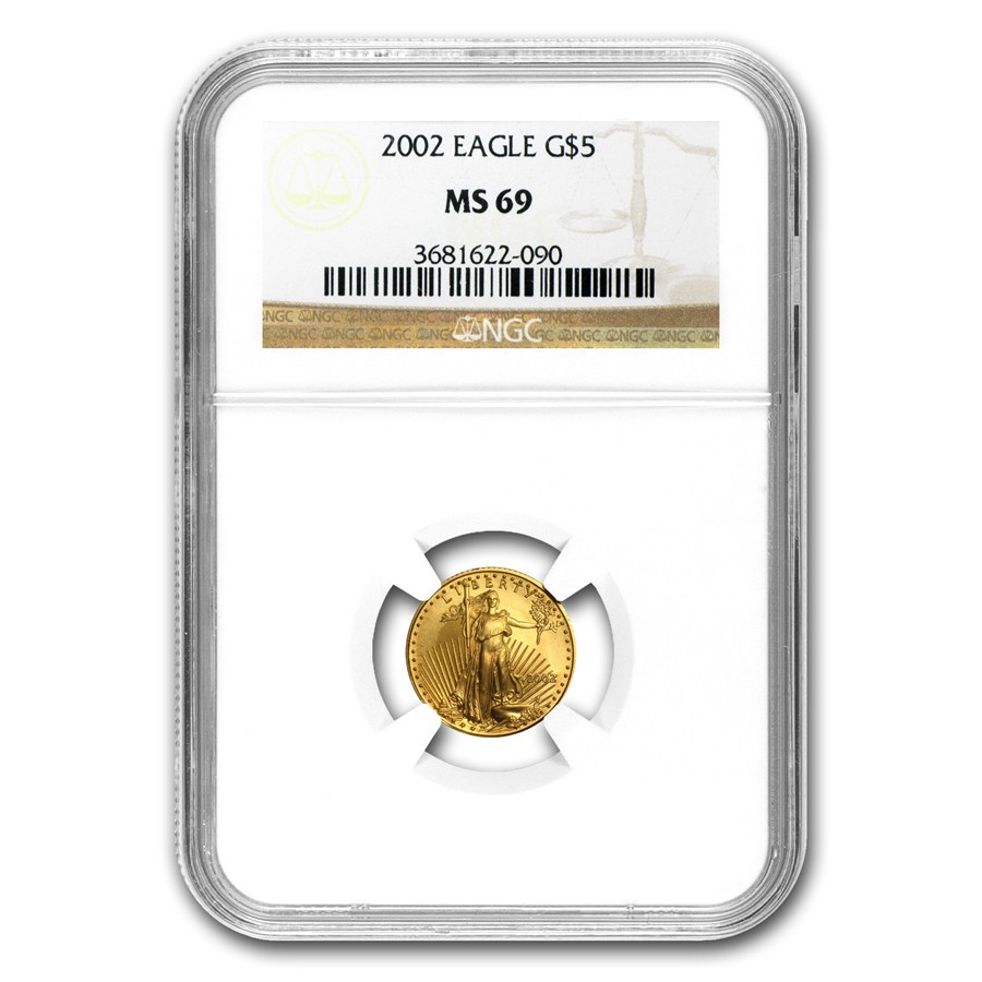 2002 1/10 oz American Gold Eagle MS-69 NGC