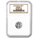 2002 1/10 oz American Platinum Eagle MS-69 NGC