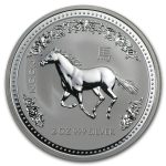 2002 Australia 2 oz Silver Year of the Horse BU