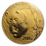 2002 China 1/2 oz Gold Panda BU (Sealed)