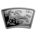 2002 China 1 oz Silver Fan Year of the Horse (w/Box & COA)