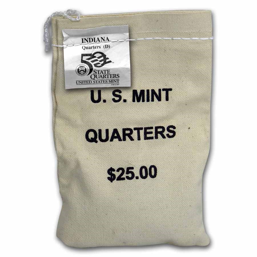 2002-D Indiana State Quarter $25 Sealed Mint Bag BU