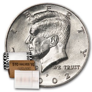 2002-P Kennedy Half Dollar 20-Coin Roll BU