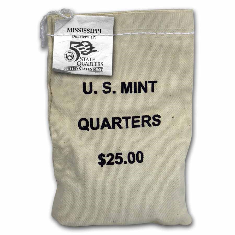 2002-P Mississippi State Quarter $25 Sealed Mint Bag BU