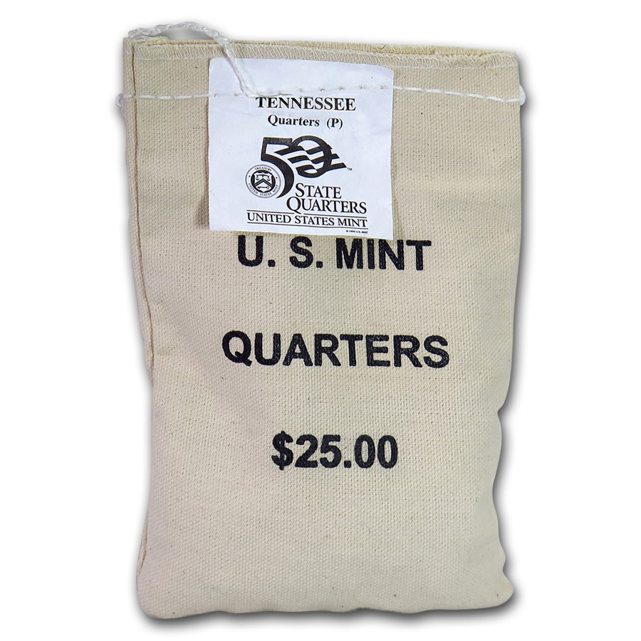 2002-P Tennessee Quarter $25 Sealed Mint Bag BU
