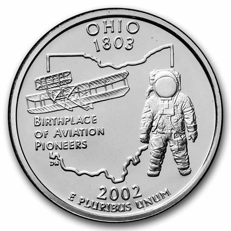 2002-S Ohio Statehood Quarter Proof 40-Coin Roll (Silver)