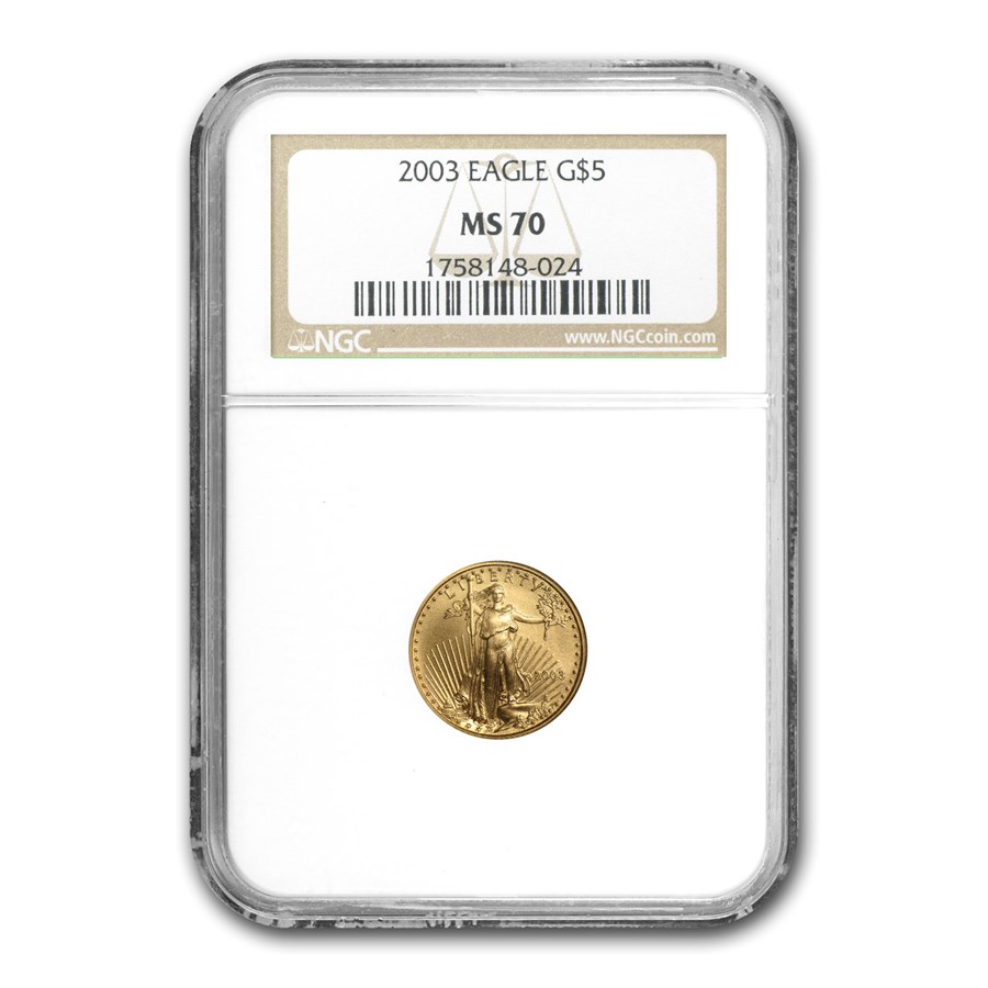 2003 1/10 oz American Gold Eagle MS-70 NGC
