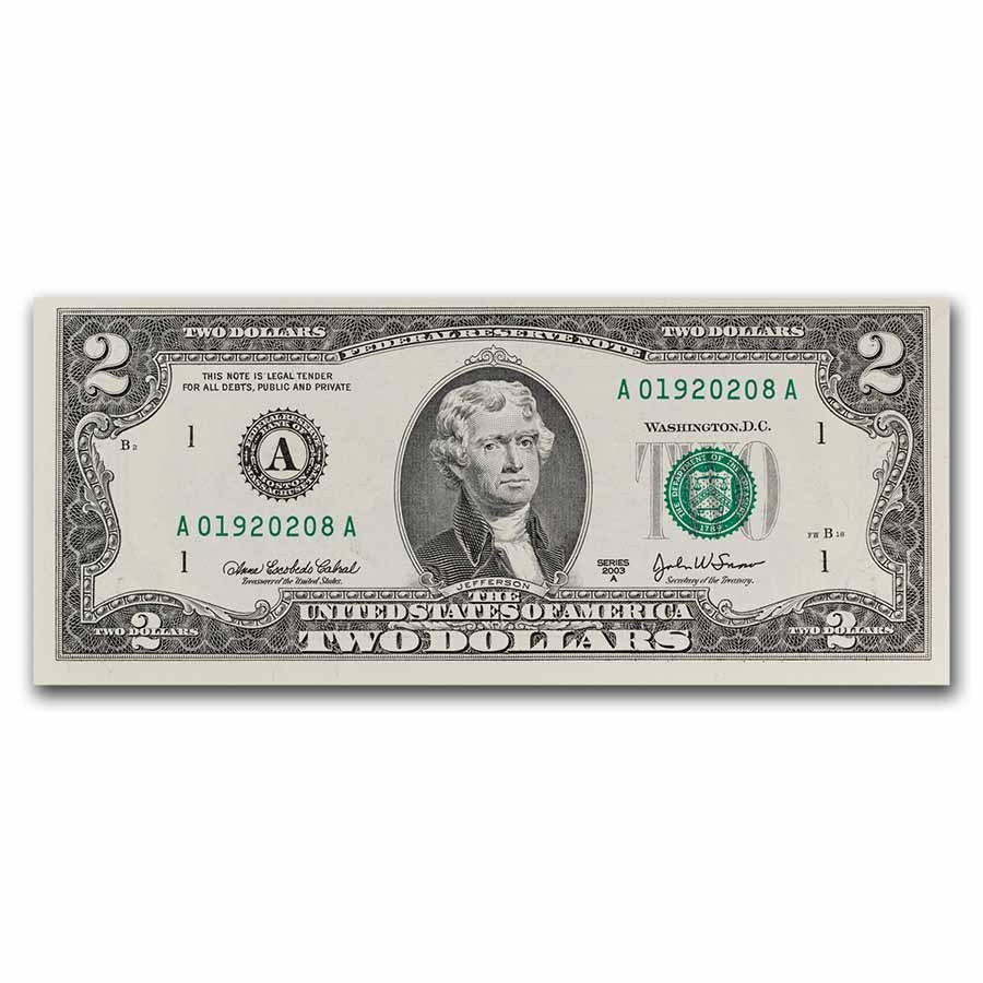 2003-A (A-Boston) $2.00 FRN CU (Fr#1938-A)