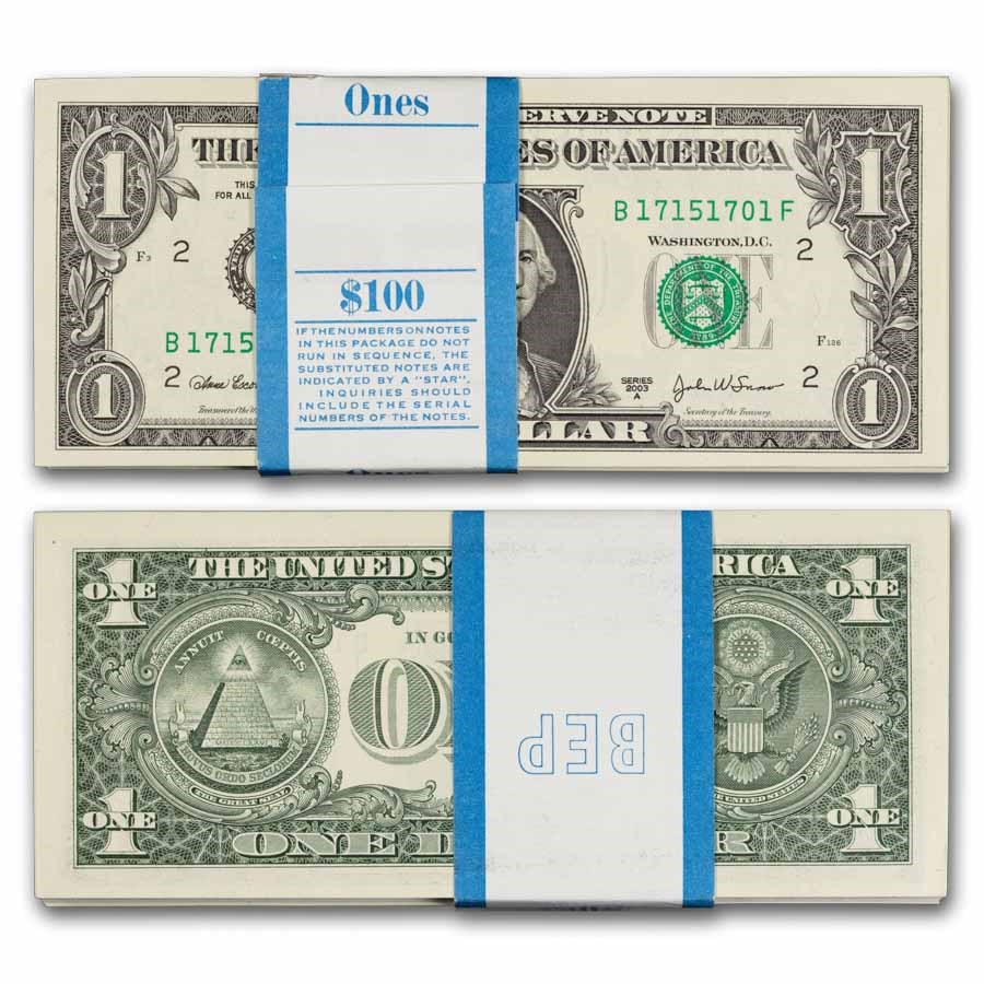 2003-A (B-New York) $1 FRN CU (Fr#1930-B) 100 Consec w Radar SN