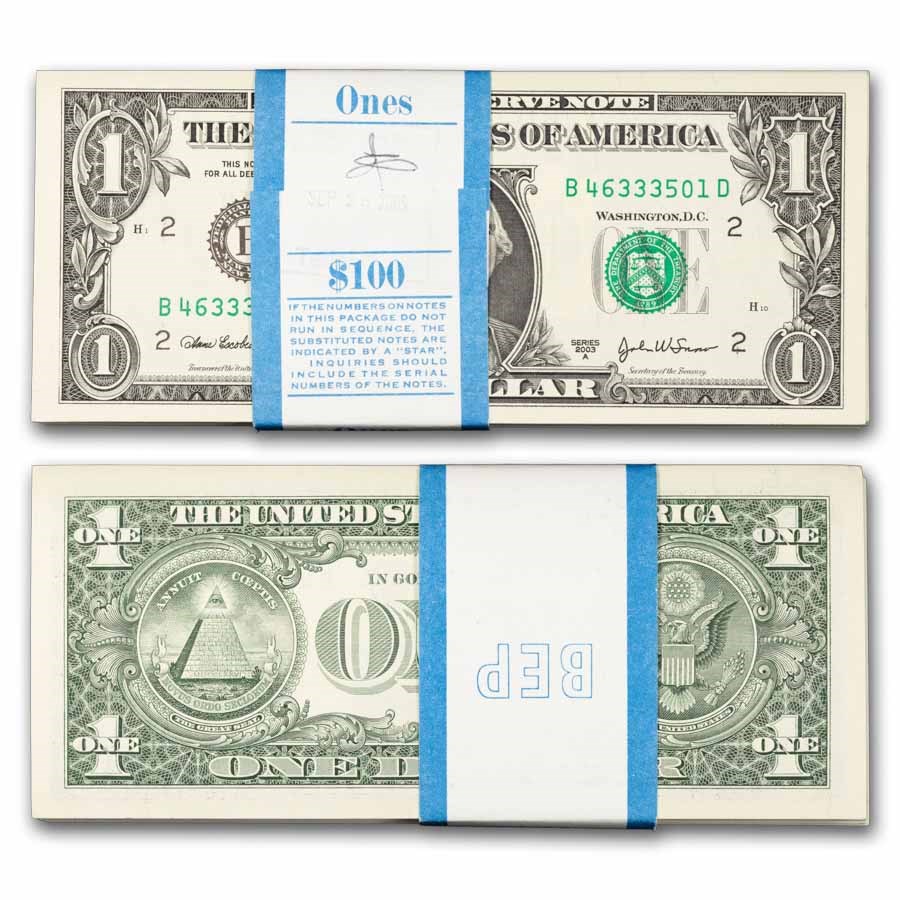 2003-A (B-New York) $1 FRN CU (Fr#1930-B) 100 Consecutive