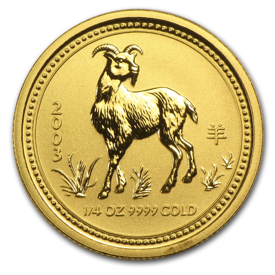 2003 Australia 1/4 oz Gold Lunar Goat BU (Series I)