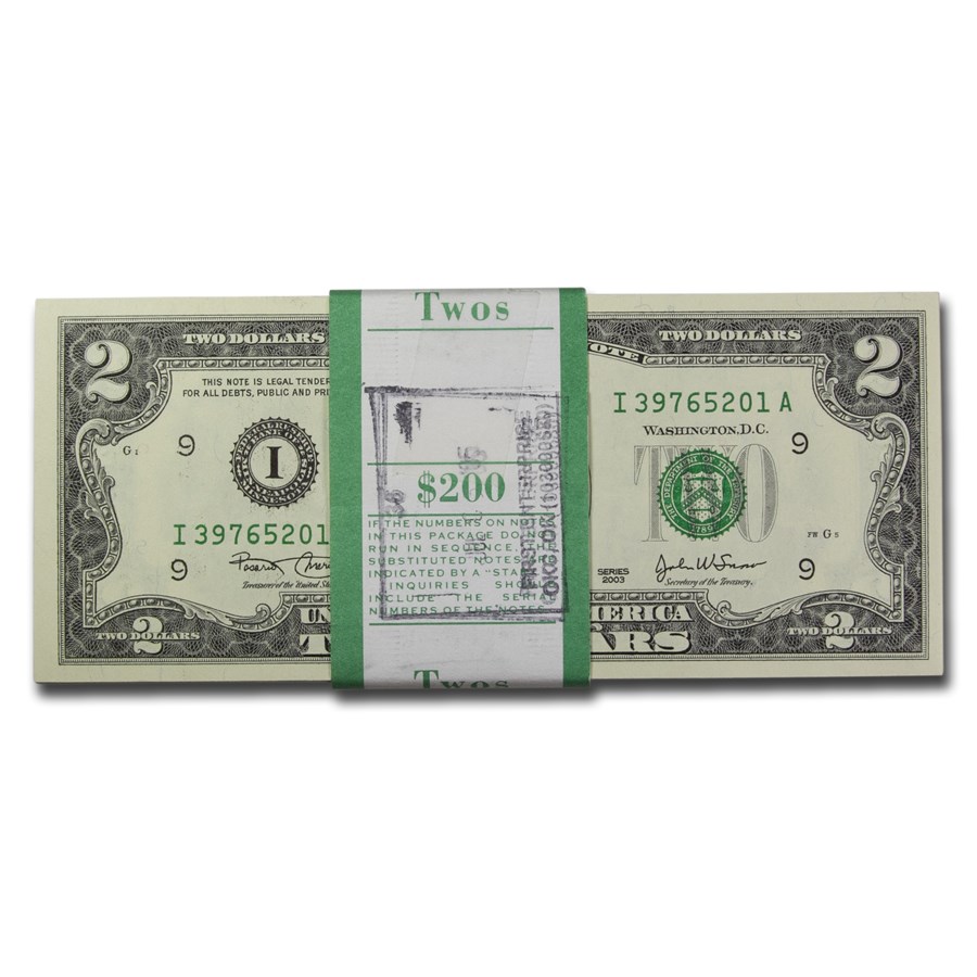 2003 (I-Minneapolis) $2.00 FRN CU (Fr#1937-I) 100 Consecutive
