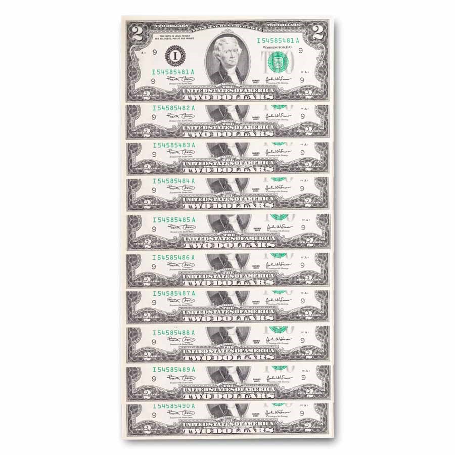 2003 (I-Minneapolis) $2.00 FRN CU (Fr#1937-I) 20 Consecutive