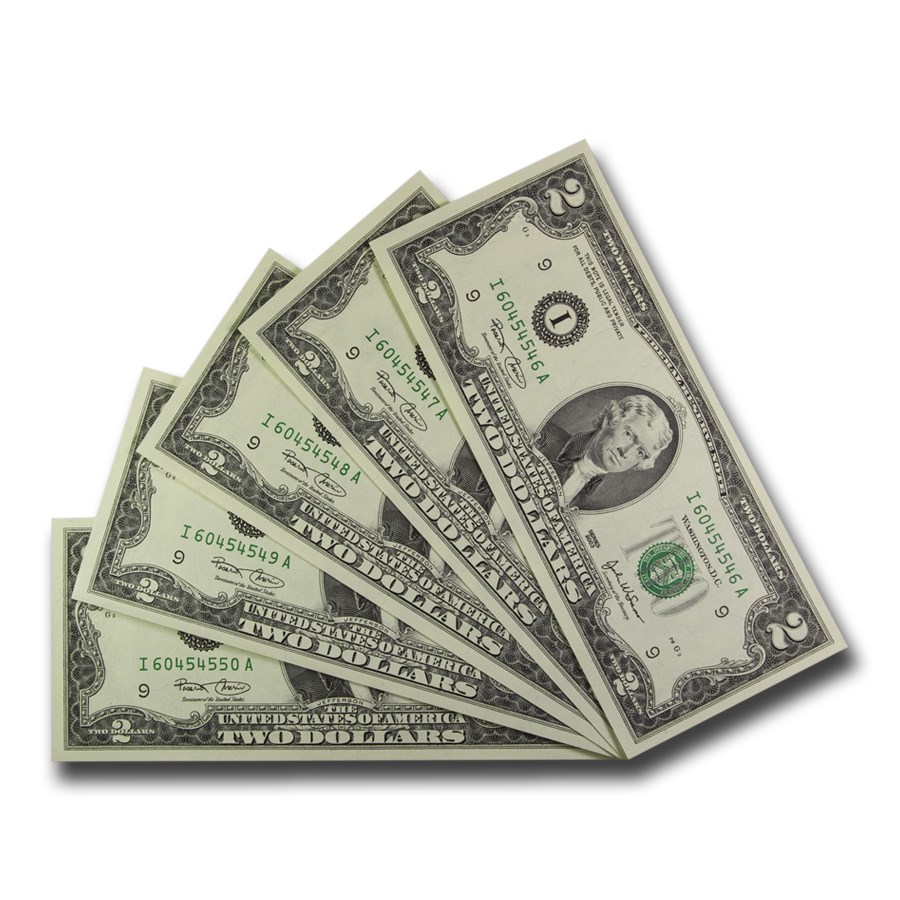 2003 (I-Minneapolis) $2.00 FRN CU (Fr#1937-I) 5 Consecutive