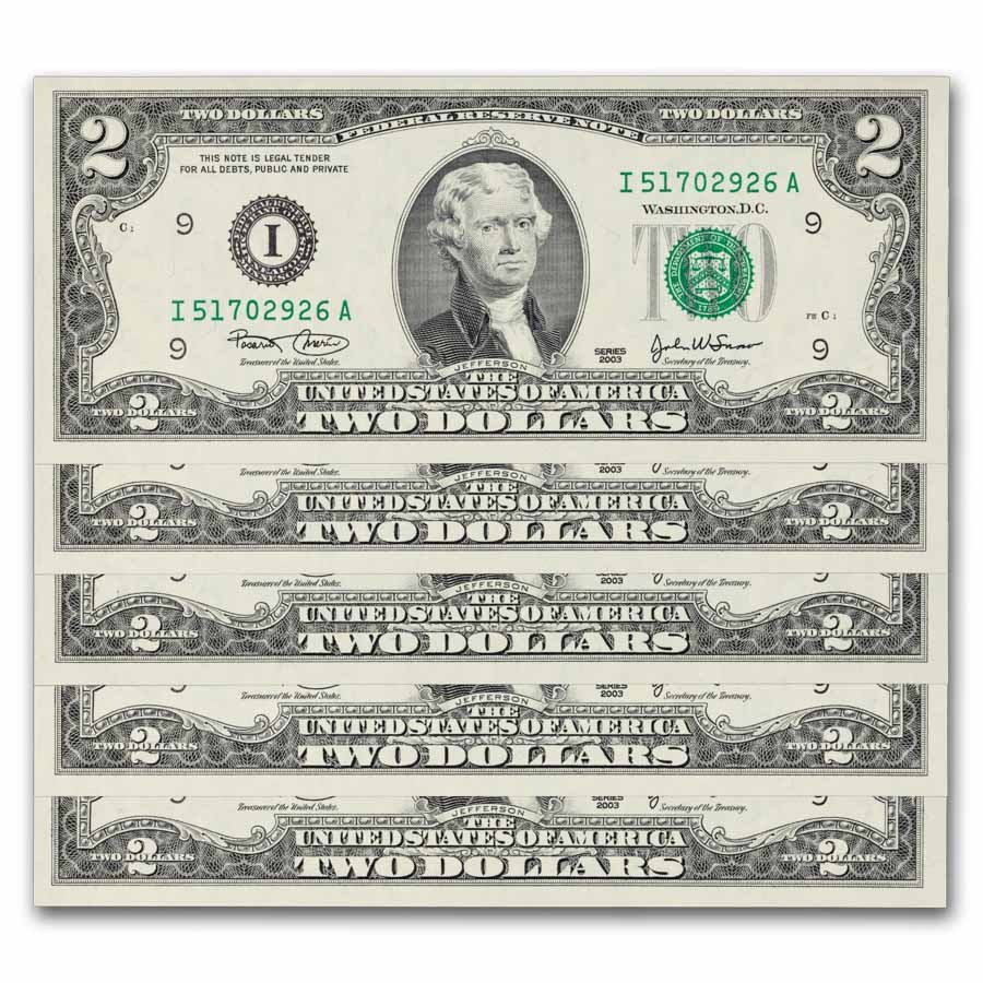 2003 (I-Minneapolis) $2.00 FRN CU (Fr#1937-I) 75 Consecutive