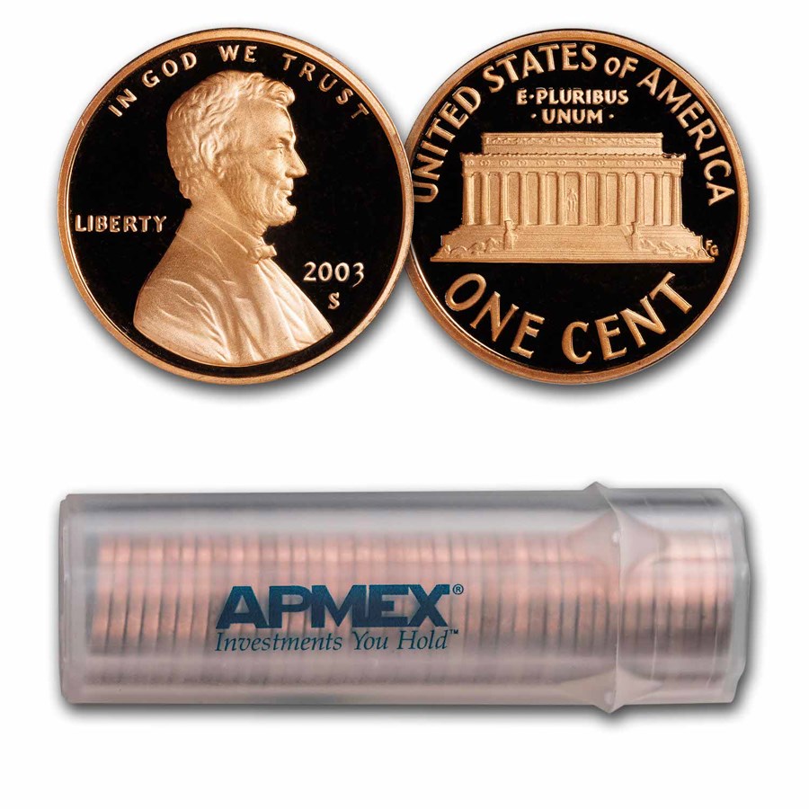 2003-S Lincoln Cent 50-Coin Roll Proof