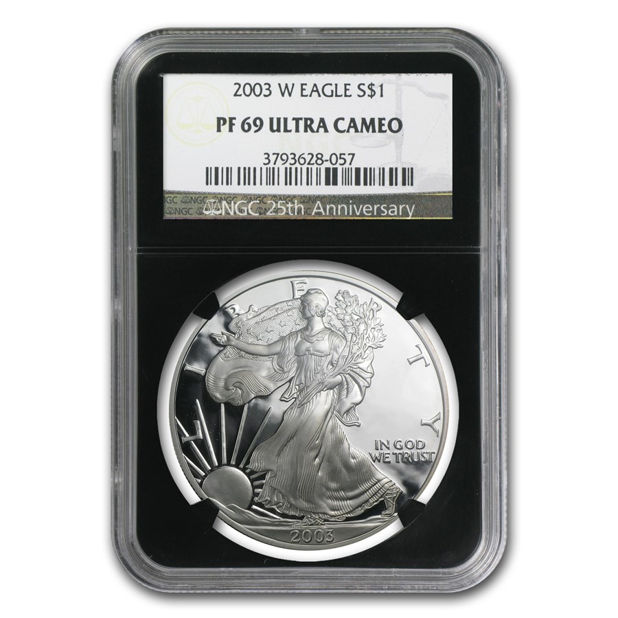 2003-W Proof American Silver Eagle PF-69 NGC (Retro Black Insert)