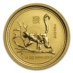 2004 Australia 1/10 oz Gold Lunar Monkey BU (Series I)