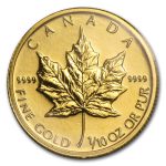 2004 Canada 1/10 oz Gold Maple Leaf BU