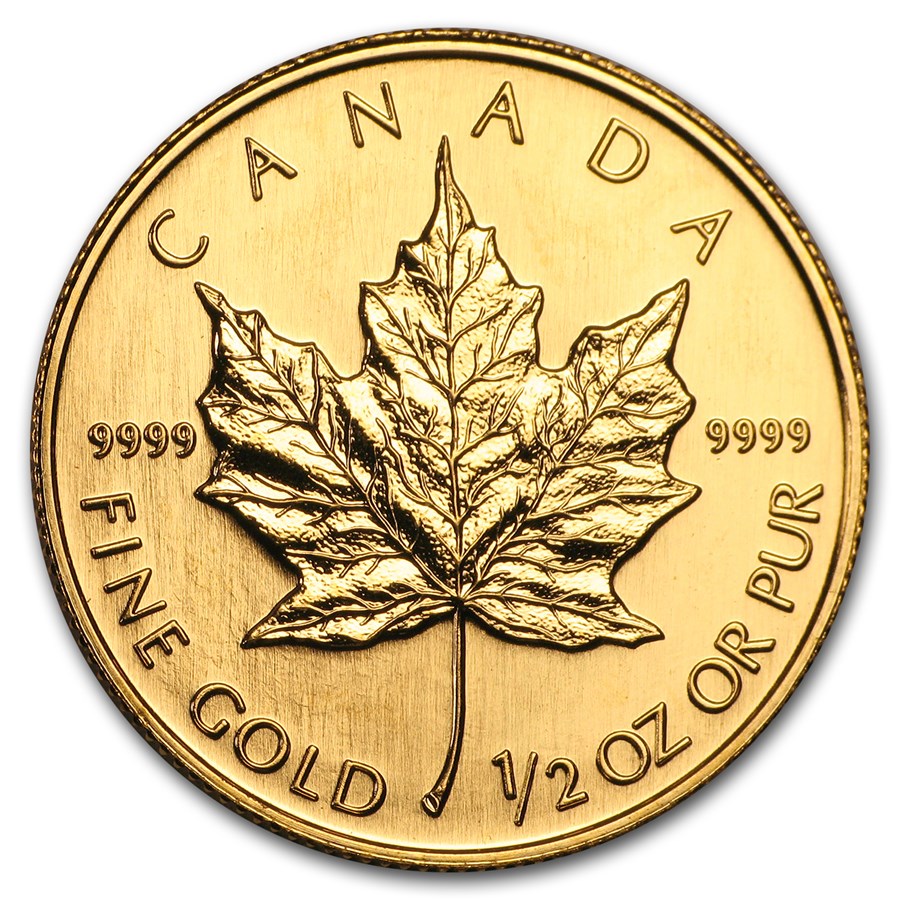 2004 Canada 1/2 oz Gold Maple Leaf BU