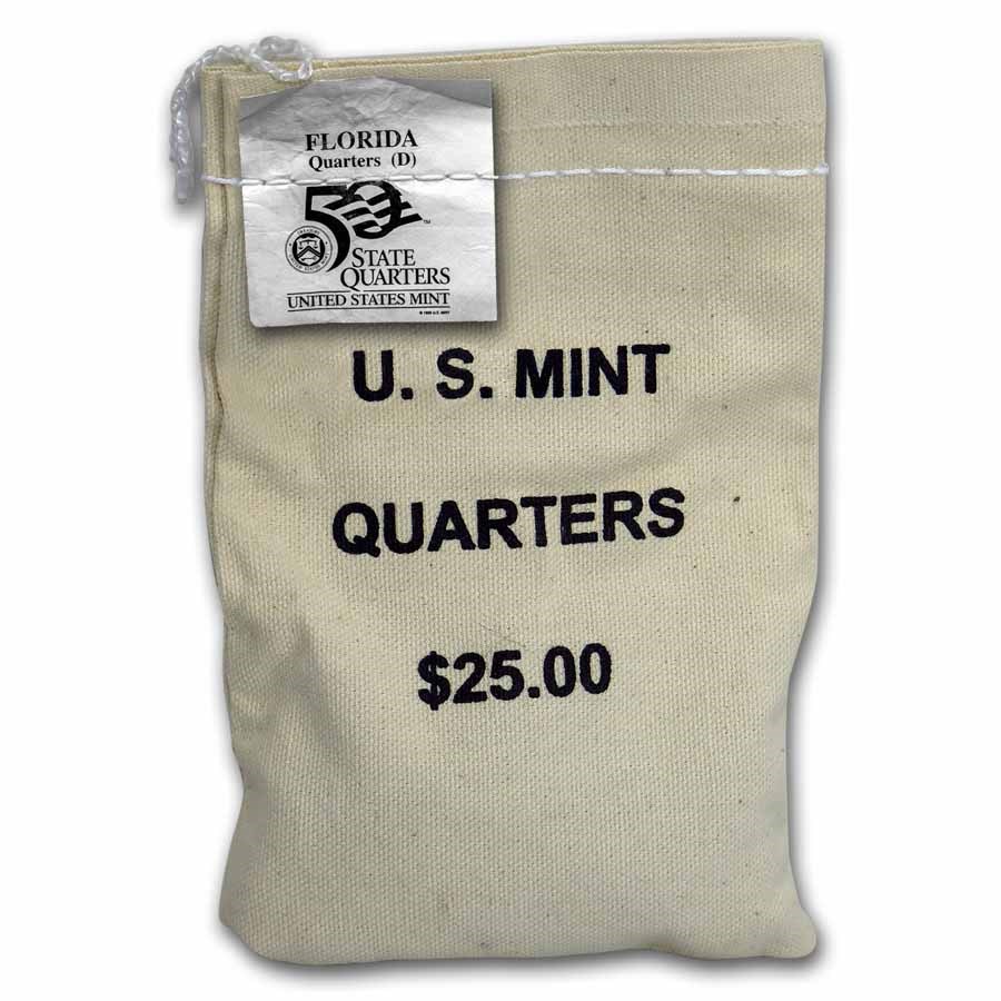 2004-D Florida State Quarter $25 Sealed Mint Bag BU