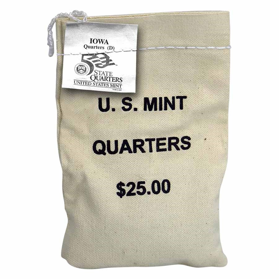 2004-D Iowa State Quarter $25 Sealed Mint Bag BU