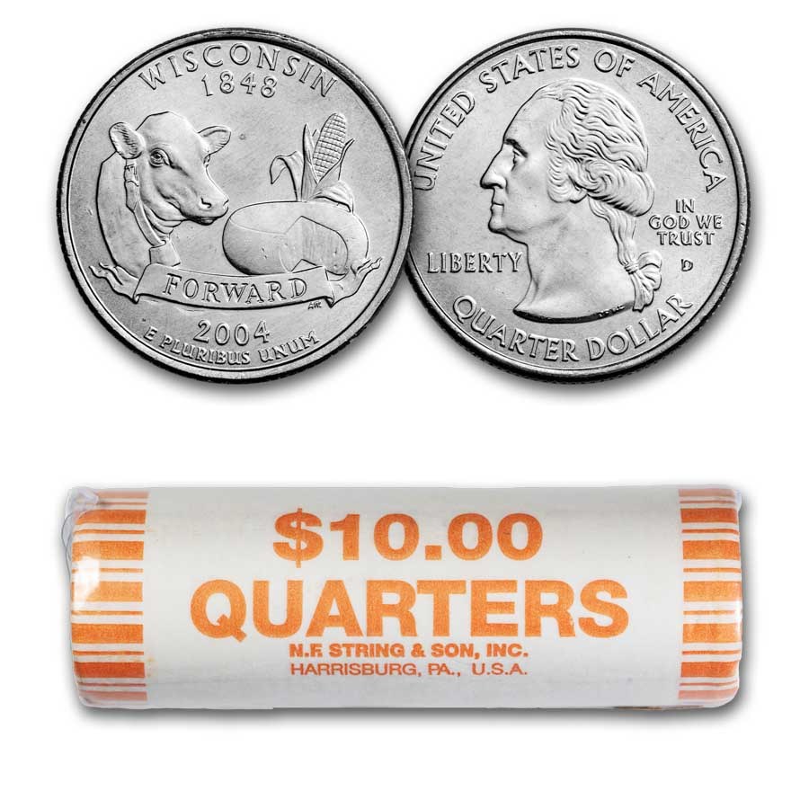 2004-D Wisconsin Statehood Quarter 40-Coin Roll