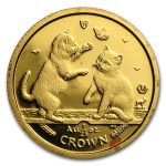 2004 Isle of Man 1/25 oz Gold Tonkinese Cat BU