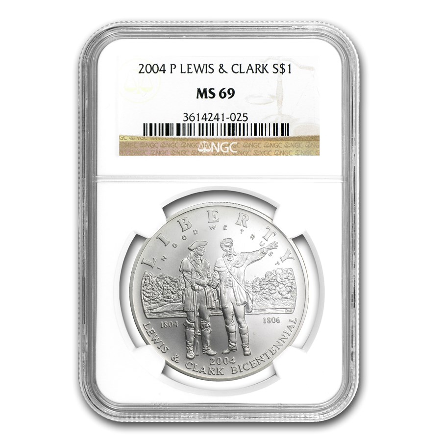 2004-P Lewis & Clark Bicentennial $1 Silver Commem MS-69 NGC