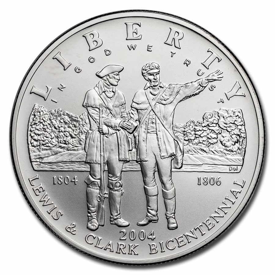 2004-P Lewis & Clark Bicent'l $1 Silver Commem BU (Capsule only)