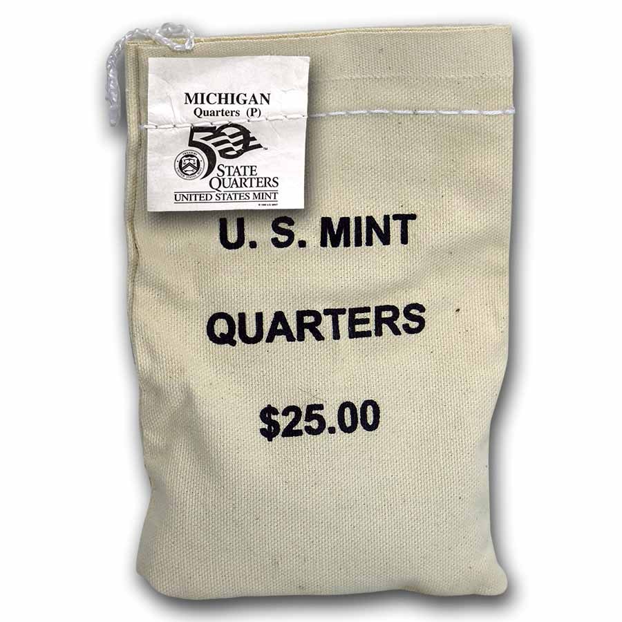 2004-P Michigan State Quarter $25 Sealed Mint Bag BU