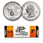 2004-P Michigan Statehood Quarter 40-Coin Roll BU (Mint Wrapped)