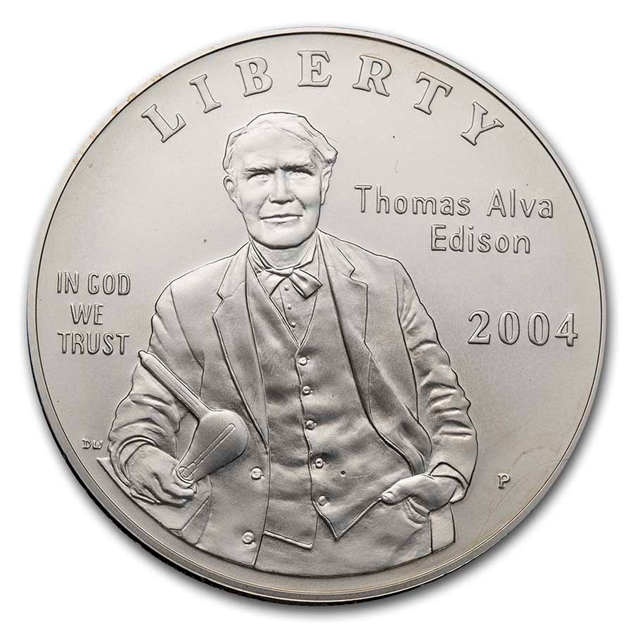 2004-P Thomas Edison $1 Silver Commem BU (Capsule only)